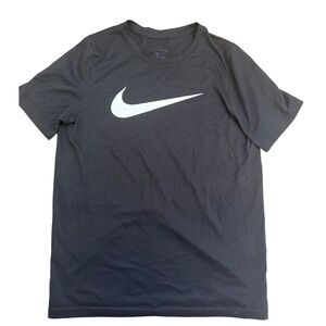 Nike Black Short Sleeve Tee with White Swoosh - Kids Large